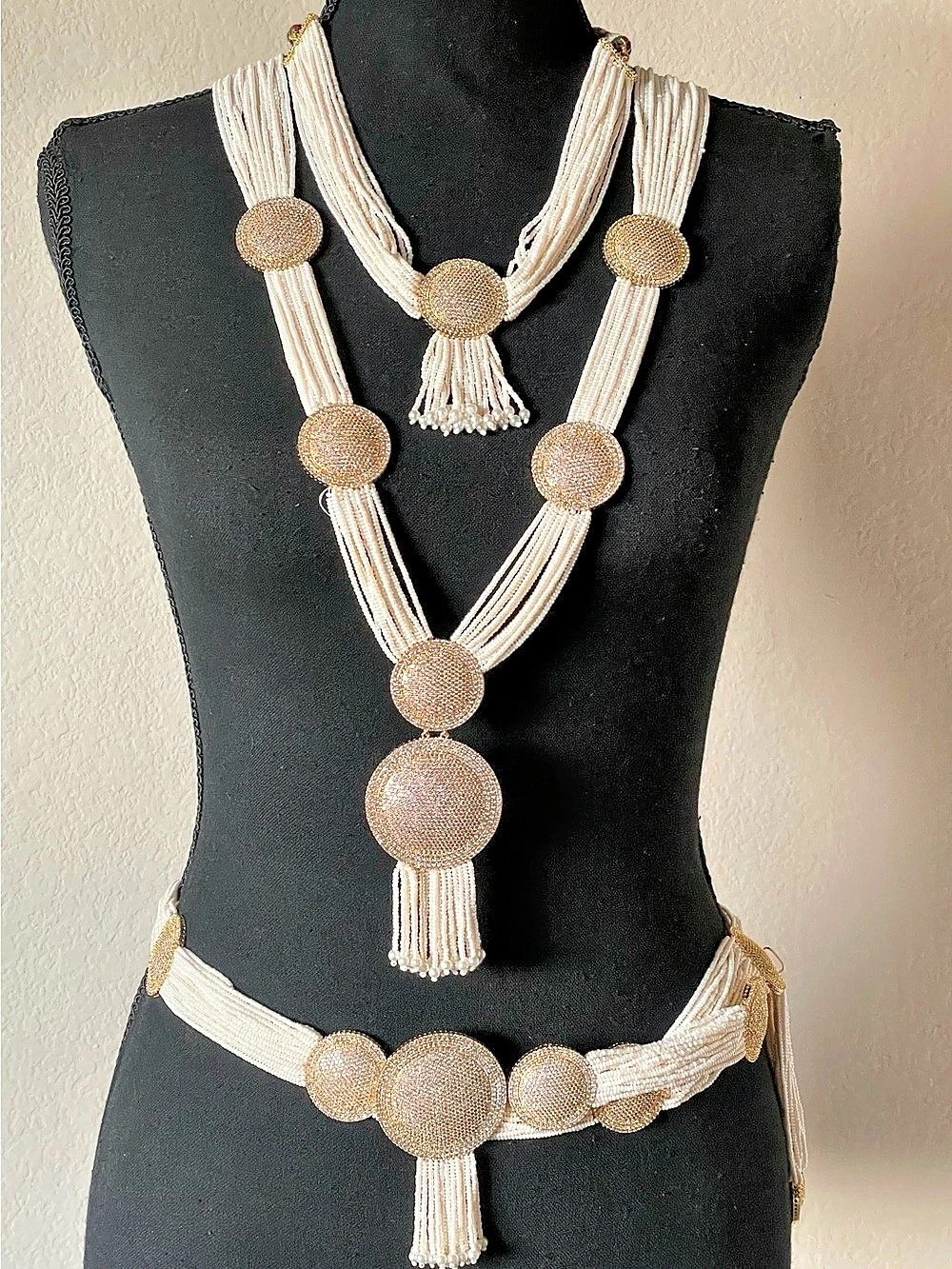 Indian bridle luxury pearls handmade jewelry set